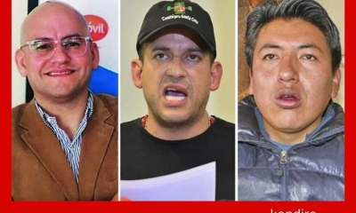  Elio Montes, Luis Fernando Camacho y Marco Pumari