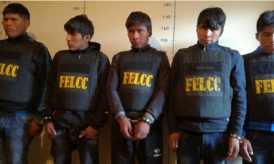 Los detenidos mayores de edad fueron presentados en la FELCC.