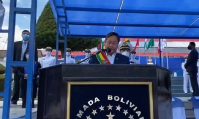 Discurso del presidente en la Armada | Foto ABI