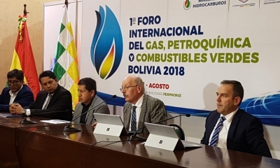 Las autoridades bolivianos presentaron los resultados en una conferencia de prensa/Foto. YPFB
