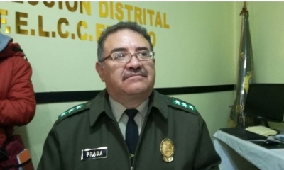 El coronel Carlos Prada, director de la FELCC El Alto, dio en informe