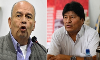 Arturo Murillo y Evo Morales. Foto archivo