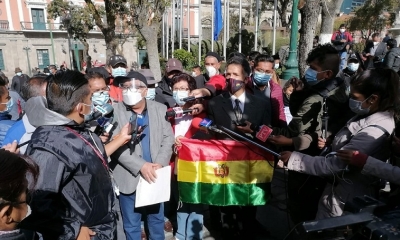 Se pronunciaron en la plaza Murillo. 