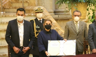 La presidenta Jeanine Áñez