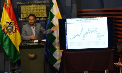 Ministro de la Presidencia Alfredo Rada en conferencia de prensa sobre las declaraciones de Gobernador de Santa Cruz Ruben Costas.