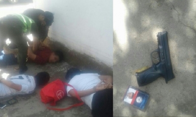 Efectivos de la Fuerza Especial de Lucha Contra el Crimen (FELCC) de Tarija, aprehendieron a tres jóvenes que portaban un arma de fuego