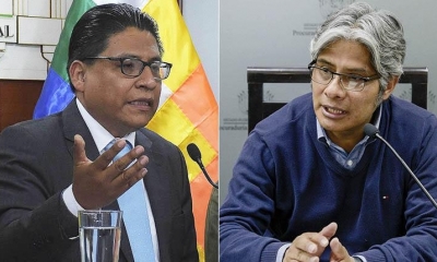El ministro de Justicia, Iván Lima, y el ex procurador general del Estado, Wilfredo Chávez 