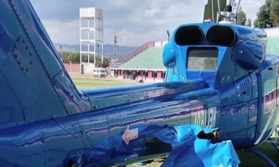 Helicóptero que transportaba a Evo Morales desde Arbieto.