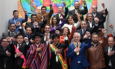 La última fotos con los ministros/Foto. ABI