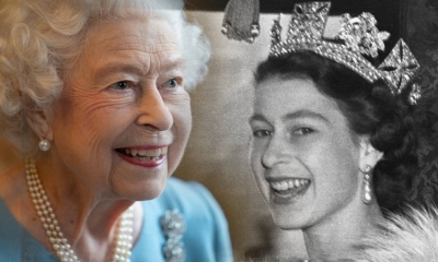 Isabel II en 2022 y 1952.