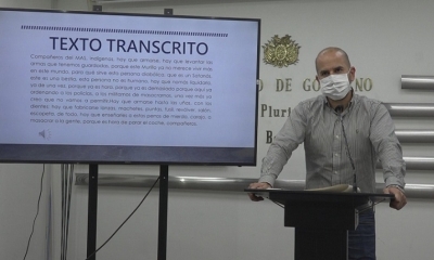El director jurídico del Ministerio presentó la denuncia, Foto. Min. Gobierno.