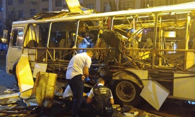 La explosión del bus, en Rusia. | AFP
