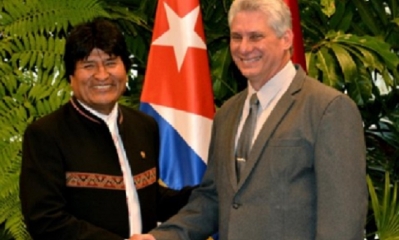 Evo Morales y Miguel Díaz-Canel/Foto. RRSS