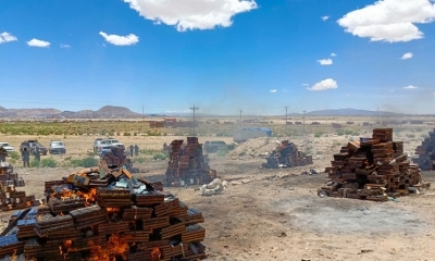 8 toneladas de cocaína incautadas en la región fronteriza de Tambo Quemado fueron incineradas 