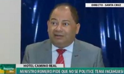 Carlos Romero, Ministro de Gobierno. Foto: Btv (Facebook)