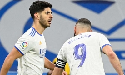 Asensio y Benzemá marcaron de a un gol en este partido.
