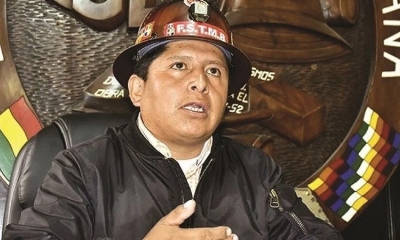 El secretario ejecutivo de la COB, Juan Carlos Huarachi, el 10 de noviembre de 2019. 