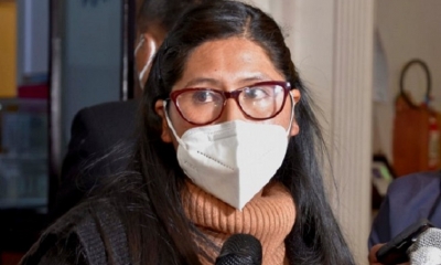 La presidenta de la Cámara de Senadores, Eva Copa