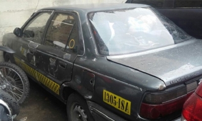 El taxi conducido por la víctima