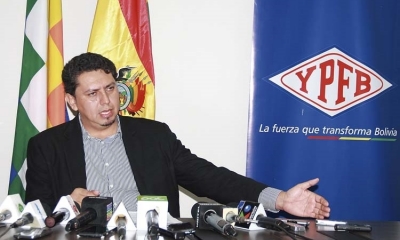 El presidente de Yacimientos Petrolíferos Fiscales Bolivianos (YPFB), Óscar Barriga