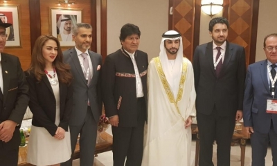 La comitiva boliviana en Dubai/Foto. RRSS