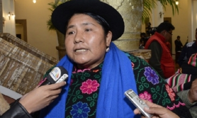 Segundina Flores, secretaria ejecutiva de la Confederación de Mujeres Campesinas Bartolina Sisa/Foto. RRSS