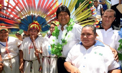 Evo Morales y Alex Ferrier