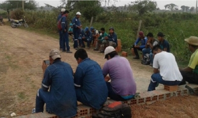 Trabajadores del tramo Rurrenabaque-Riberalta