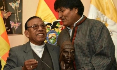 Toribio Ticona y Evo Morales/Foto: RRSS