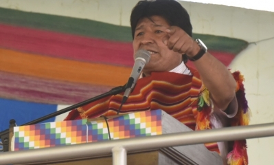 Morales en la inauguración el 19º congreso de la Federación Única de Trabajadores de Pueblos Originarios de Chuquisaca/Foto. ABI