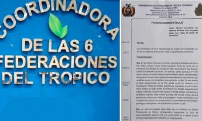 La Coordinadora de las 6 Federaciones del Trópico de Cochabamba
