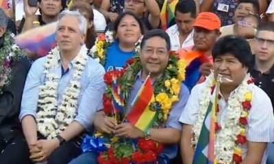 Álvaro García, Arce Catacora y Evo Morales