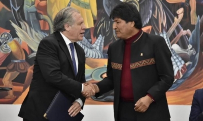 El secretario general de la OEA, Luis Almagro y el expresidente Evo Morales. | Foto archivo | APG