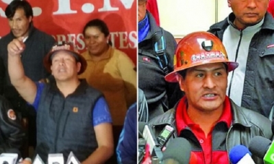 Orlando Gutiérrez, ejecutivo de la FSTMB, y Guido Mitma.