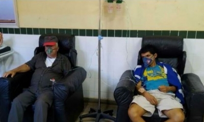 Sillones ocupados por pacientes de covid-19