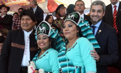 Morales y Abdo en el Carnaval de Oruro/Foto. ABI