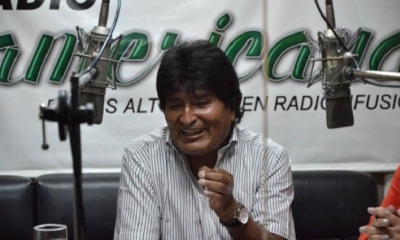 Presidente Evo Morales en radio Panamericana. Foto: ABI (Archivo)