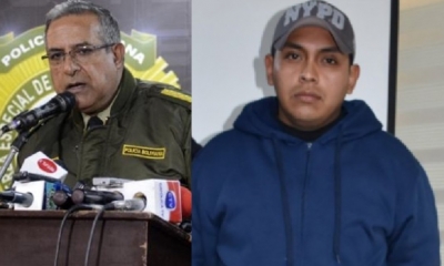 Comandante General de la Policía, Faustino Mendoza y el subteniente Cristian Casanova/Foto. RRSS
