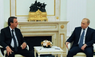 Jair Bolsonaro y Vladímir Putin en el Kremlin, 16 de febrero de 2022.