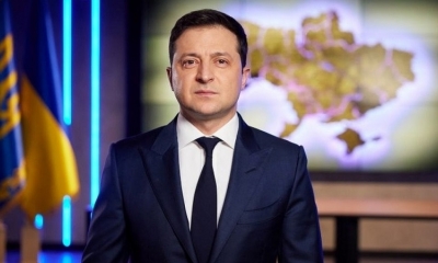 Volodymyr Zelensky en un mensaje televisado.