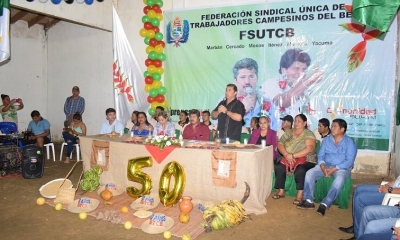 Alex Ferrier, en los 50 años de la FSUTCB/Foto. RM