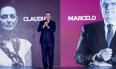 Marcelo Ebrard, entonces aspirante presidencial por Morena, en conferencia de prensa. Ciudad de México, 16 de agosto de 2023.