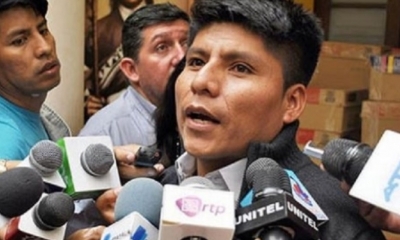 Leonardo Loza, dirigente de los cocaleros del Chapare/Foto. RRSS