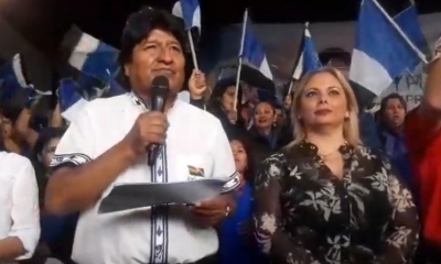 Morales presentó a Liévana. Foto: captura / COD Santa Cruz.