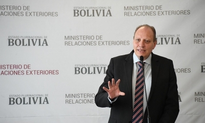El viceministro de Comercio Exterior e Integración, Benjamín Blanco, en conferencia de prensa
