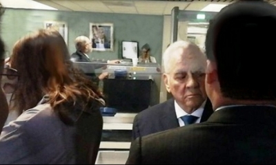 El expresidente Gonzalo Sánchez de Lozada al llegar a la audiencia en Florida. Foto: ANF