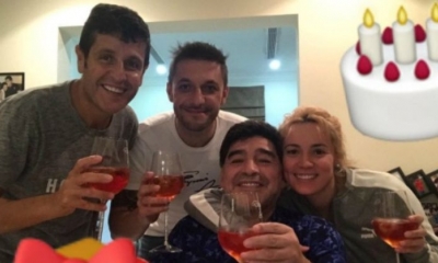 Diego junto a su mujer y su amigo Morla./Foto. RRSS