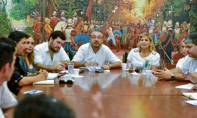Los representantes de los comités cívicos, ayer. FACEBOOK COMITÉ CÍVICO PRO SANTA CRUZ
