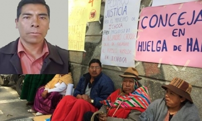 Alejandro Choque, alcalde de Ichoca y los concejales municipales/Foto. Kandire
