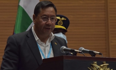El presidente Luis Arce brindó una conferencia de prensa por el Día Internacional de la Mujer.